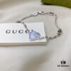692ff0e899f2d84055c8d6da Gucci Gucci 925 Sterling Silver Interlocking Double G Enamel Light Blue Bracelet