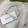 692ff0e899f2d84055c8d6db Gucci Gucci 925 Sterling Silver Interlocking Double G Enamel Light Blue Bracelet