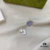 692ff0eb99f2d84055c8d6df Gucci Gucci 925 Sterling Silver Double G Enamel Light Blue Heart Stud Earrings
