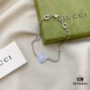 692ff0ed99f2d84055c8d6e3 Gucci Gucci 925 Sterling Silver Interlocking Double G Enamel Light Blue Bracelet