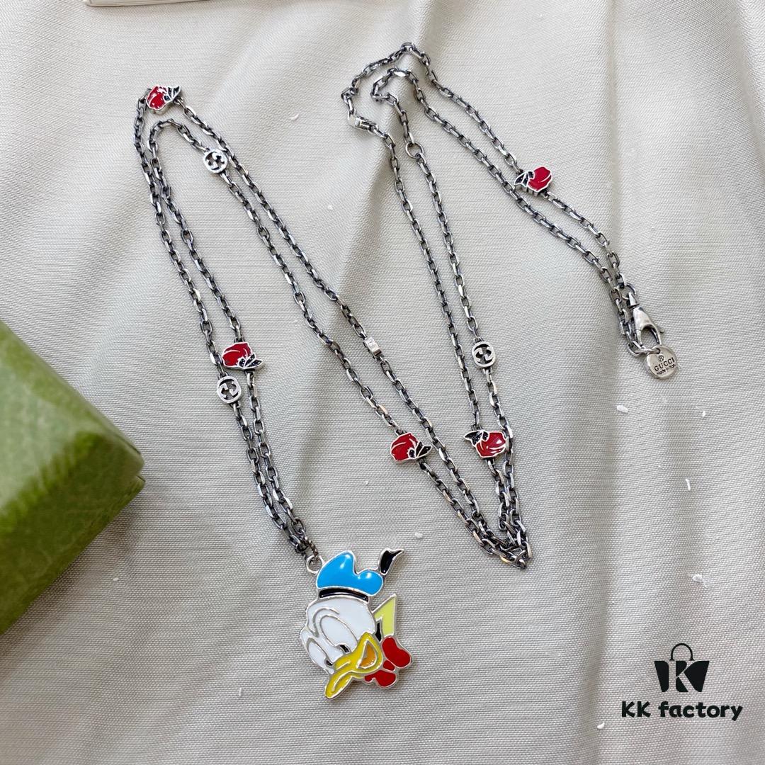 Gucci Disney x Donald Duck 925 Sterling Silver Necklace