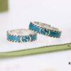 692ff12799f2d84055c8d752 Qixi Gift Selection 💜 Gucci Retro Style Double G Green Enamel Couple Ring