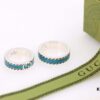 692ff12899f2d84055c8d754 Qixi Gift Selection 💜 Gucci Retro Style Double G Green Enamel Couple Ring