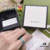 692ff12999f2d84055c8d756 Qixi Gift Selection 💜 Gucci Retro Style Double G Green Enamel Couple Ring