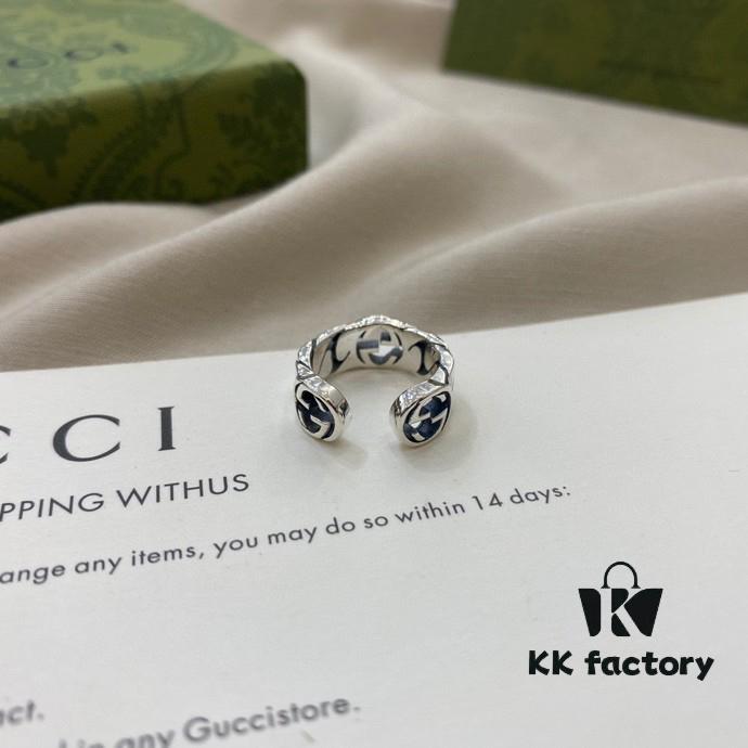 Gucci Gucci 925 Sterling Silver Large Triple G Interlocking Ear Cuff