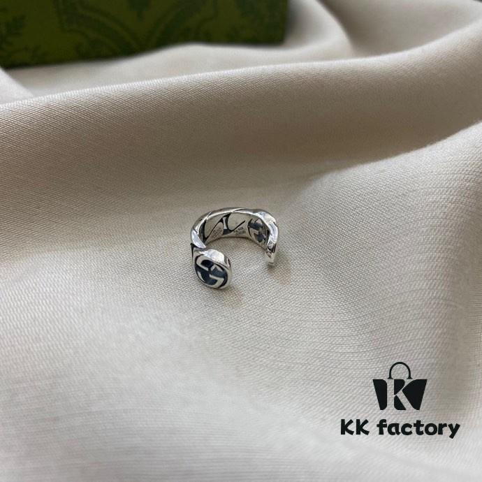 Gucci Gucci 925 Sterling Silver Small Double G Interlocking Ear Cuff
