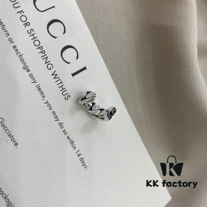 Gucci Gucci 925 Sterling Silver Small Double G Interlocking Ear Cuff