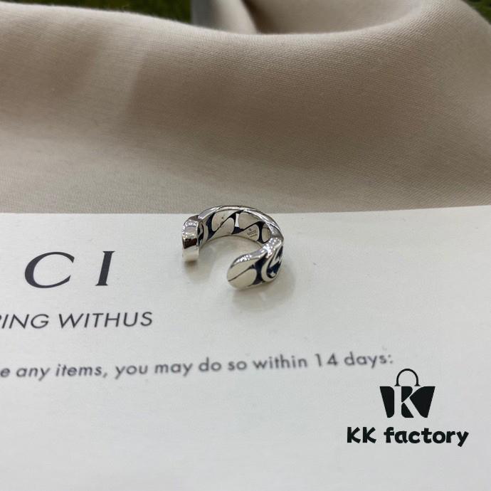 Gucci Gucci 925 Sterling Silver Small Double G Interlocking Ear Cuff