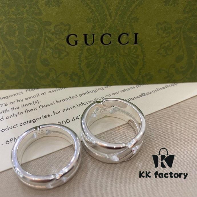 692ff13899f2d84055c8d778 Gucci 925 Sterling Silver Double G Interlocking Ring