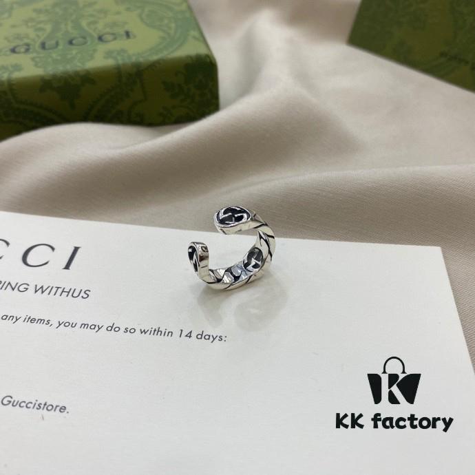 Gucci Gucci 925 Sterling Silver Large Triple G Interlocking Ear Cuff
