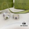 Gucci 925 Sterling Silver Double G Twisted Retro Couple Ring