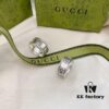 Gucci 925 Sterling Silver Double G Twisted Retro Couple Ring
