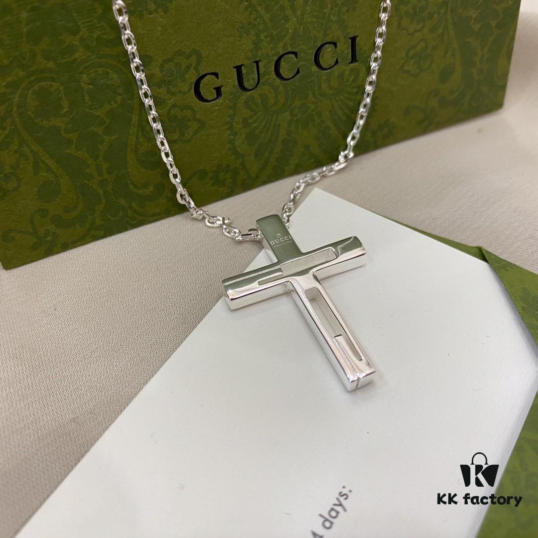 Gucci Gucci 925 Sterling Silver Cross Necklace