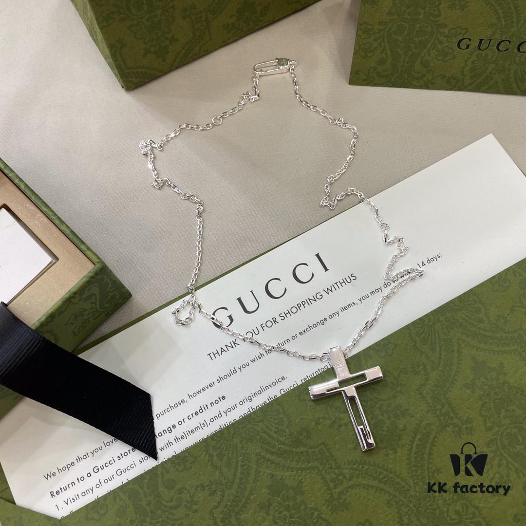 Gucci Gucci 925 Sterling Silver Cross Necklace