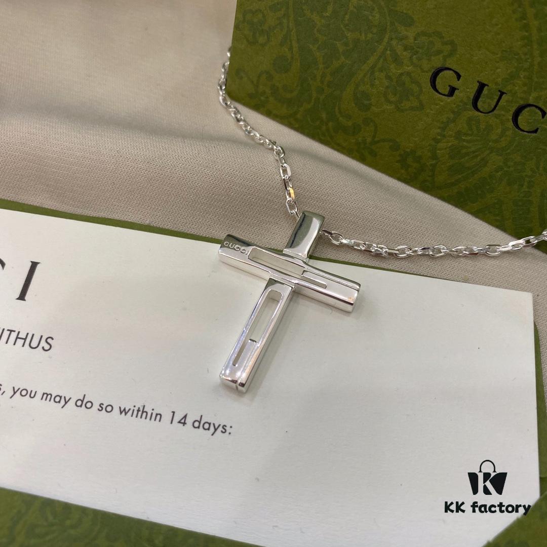 Gucci Gucci 925 Sterling Silver Cross Necklace