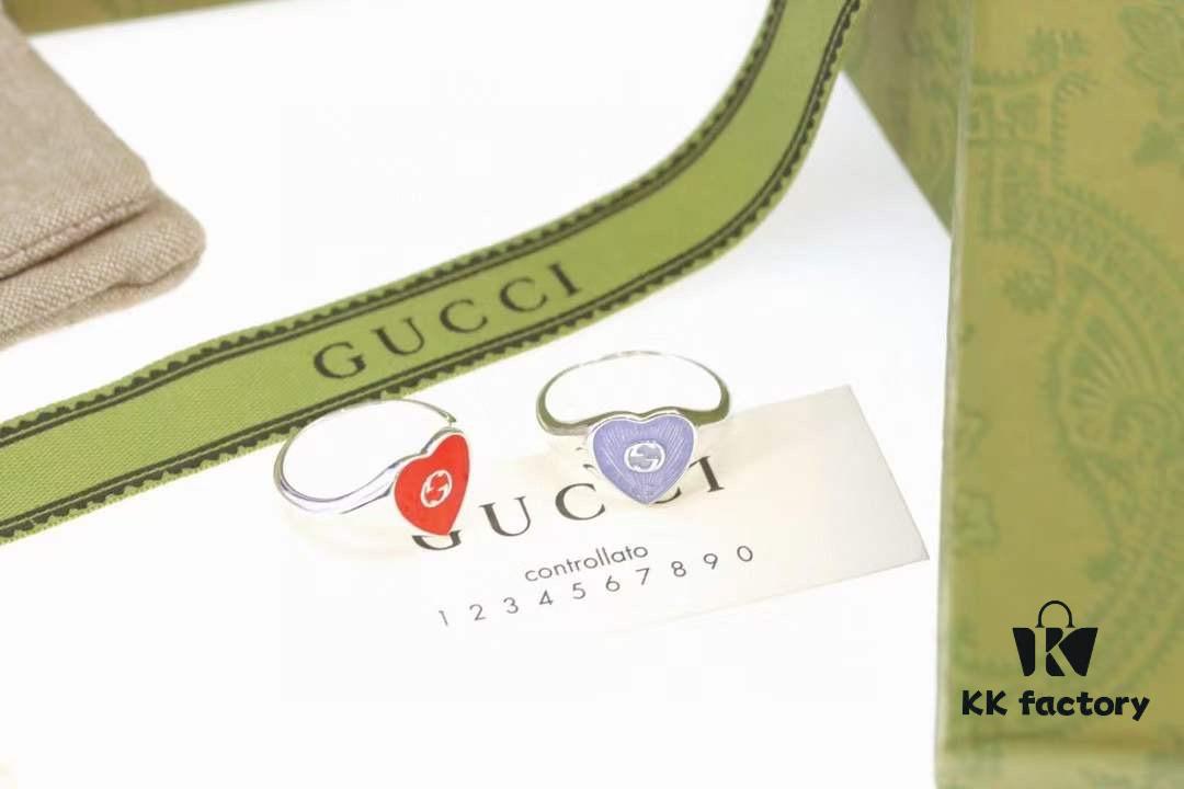 692ff19999f2d84055c8d812 Gucci Interlocking Double G Enamel Heart Fashion Ring