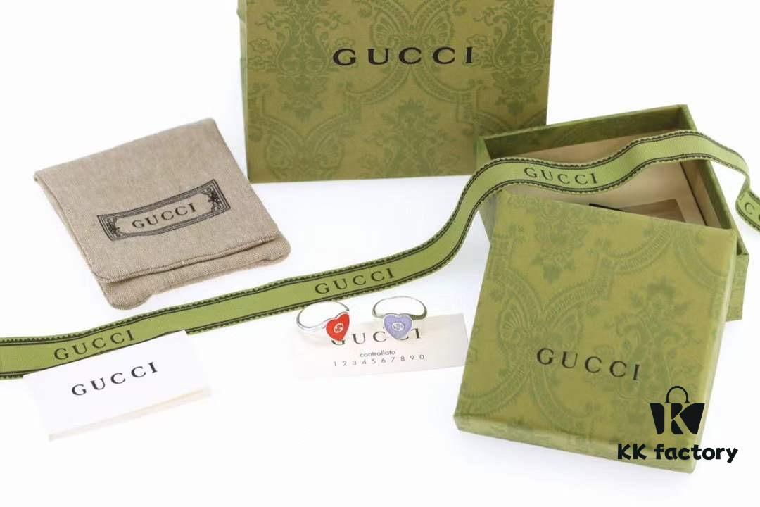692ff19999f2d84055c8d813 Gucci Interlocking Double G Enamel Heart Fashion Ring