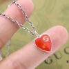 692ff1a099f2d84055c8d825 New Arrival💗 Gucci Interlocking Double G Red Enamel Heart Necklace