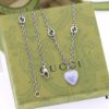 692ff1a099f2d84055c8d827 New Arrival💗 Gucci Interlocking Double G Blue Enamel Heart Necklace