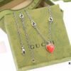 692ff1a299f2d84055c8d82c New Arrival💗 Gucci Interlocking Double G Red Enamel Heart Necklace
