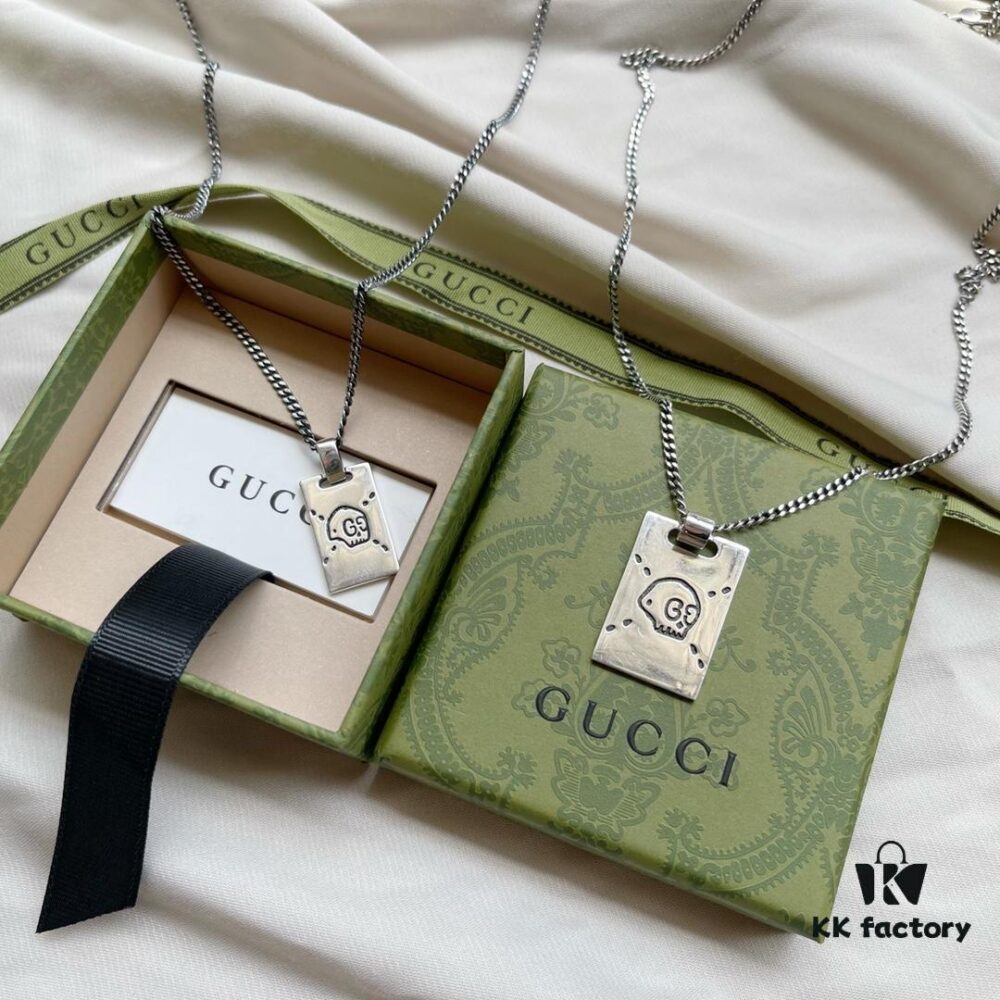 692ff1a599f2d84055c8d830 Gucci 925 Sterling Silver Skull Pendant Couple Vintage Necklace