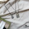 Gucci 925 Sterling Silver Skull Pendant Couple Vintage Necklace