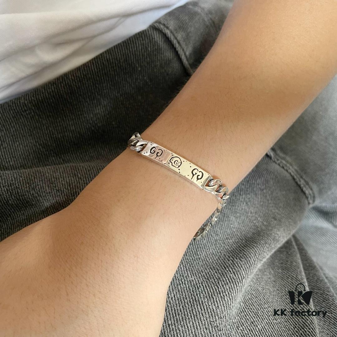 Gucci 925 Sterling Silver Skull Vintage Couple Bracelet