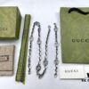 692ff1ae99f2d84055c8d845 Gucci Vintage Enamel G Logo Aged Silver Necklace