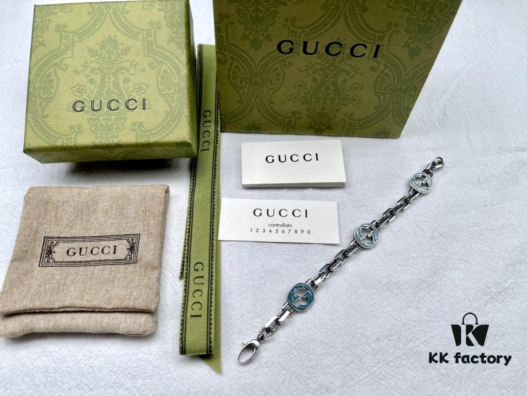 692ff1b199f2d84055c8d84c Gucci Vintage Enamel G Logo Aged Bracelet ✨