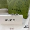 Gucci Gucci 925 Sterling Silver Double G Diamond-Paved Minimalist Stud Earrings