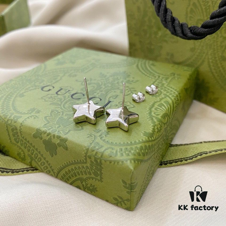 Gucci Star Stud Earrings in 925 Sterling Silver Minimalist and Elegant Design