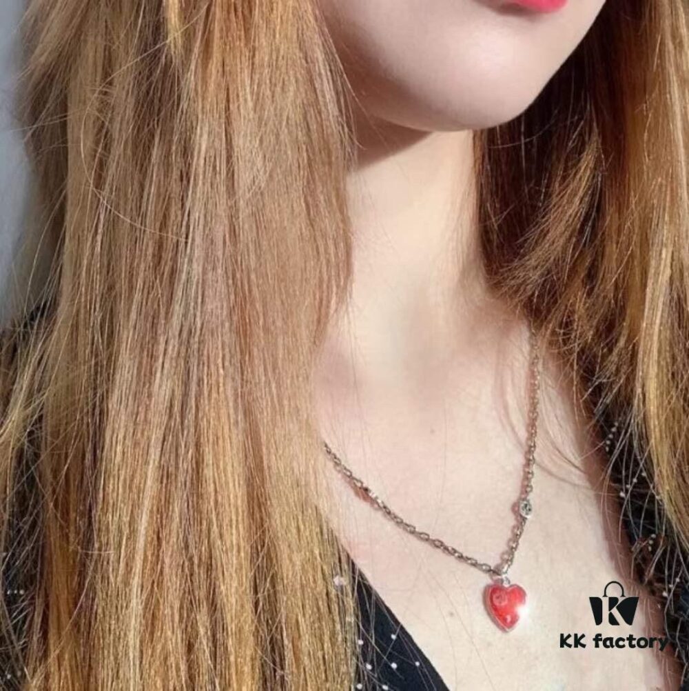 692ff1cf99f2d84055c8d88d New Arrival💗 Gucci Interlocking Double G Red Enamel Heart Necklace