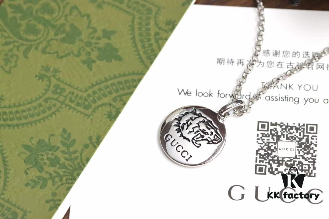 692ff1dd99f2d84055c8d8ac Valentine's Gift ❤️ Gucci Floral Bird Series Blind for Love Tiger Head Necklace