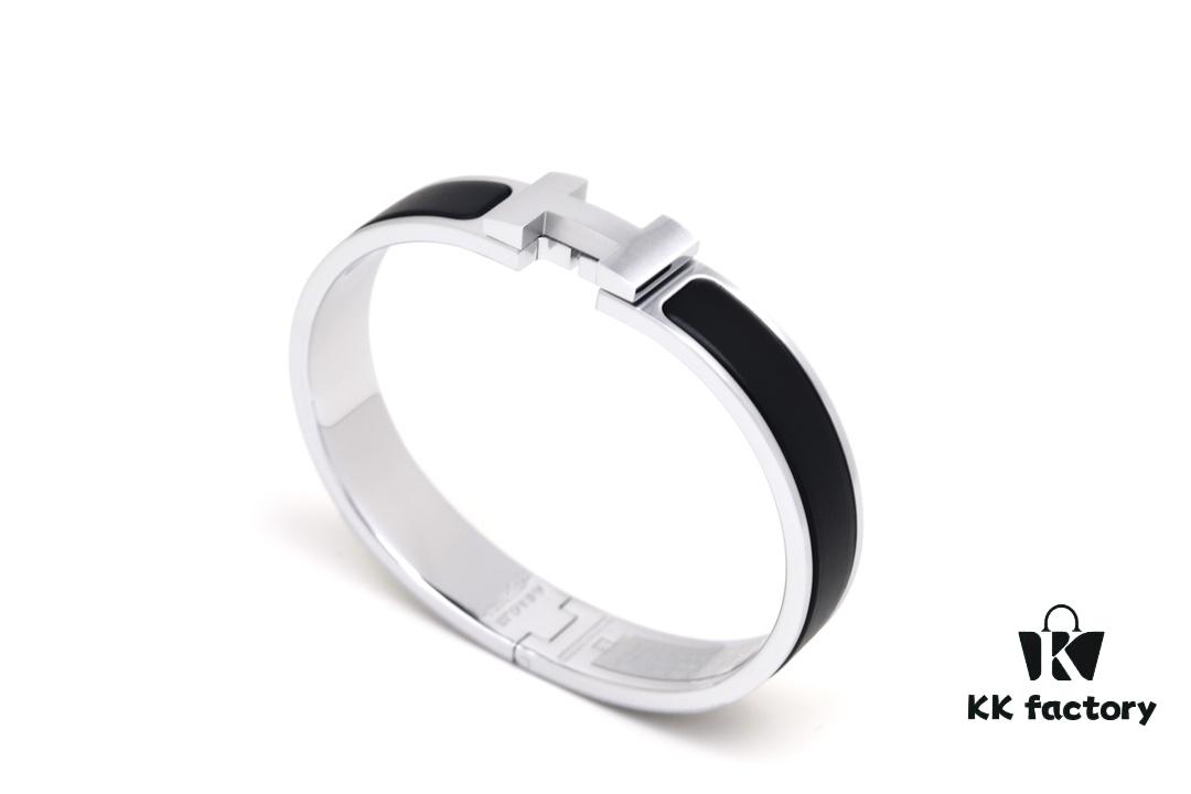 Valentine's Gift ❤️ Couples' Choice ☑️ HERMES | Exclusive SO BLACK Matte Black Knight Bracelet in White Gold
