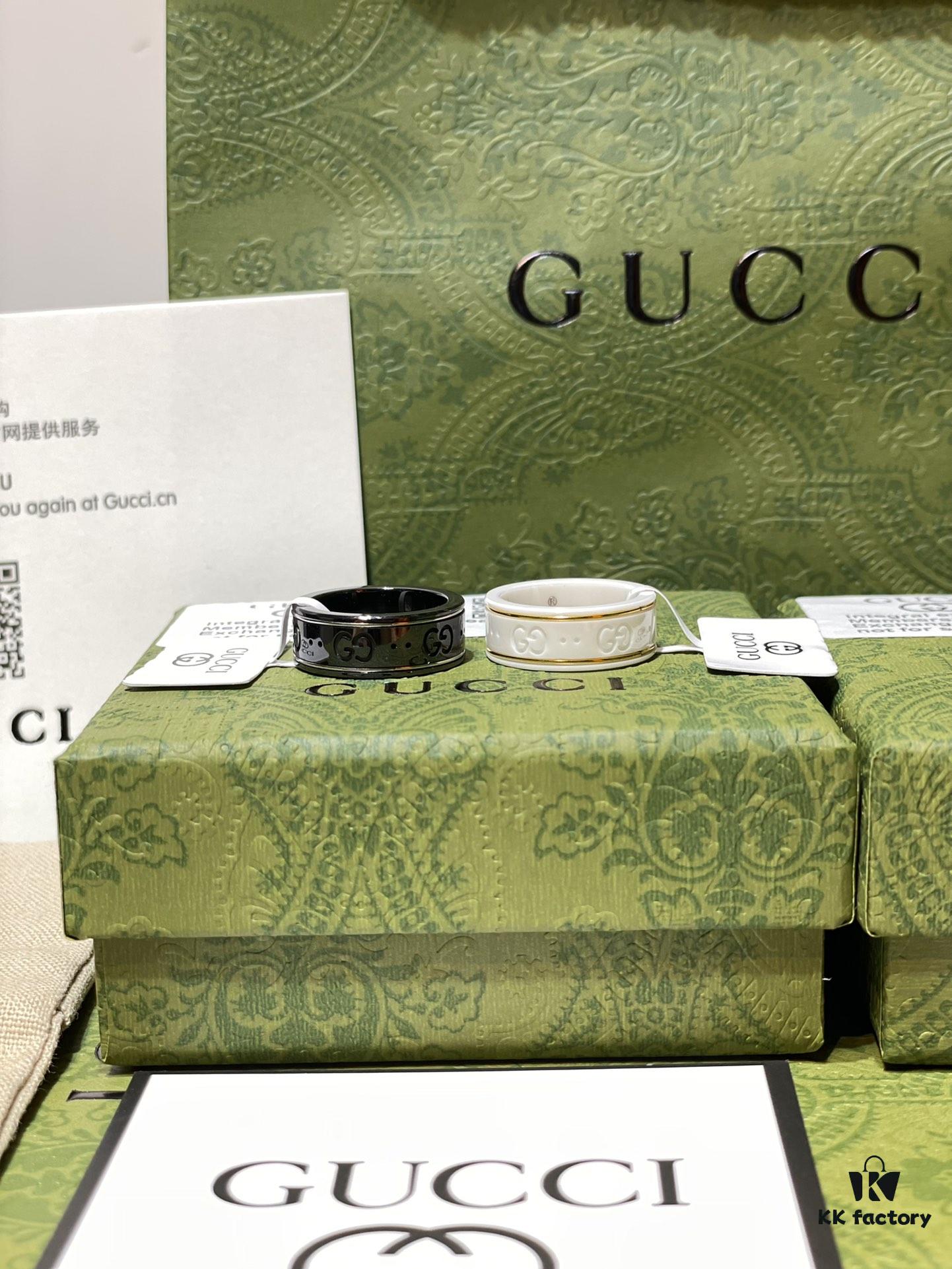 GUCCI Overseas Member Gift - Gucci Double G Ceramic Ring