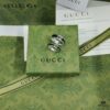 Gucci New Enamel Black Couple's Wide and Narrow Band