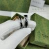 Gucci New Enamel Black Couple's Wide and Narrow Band