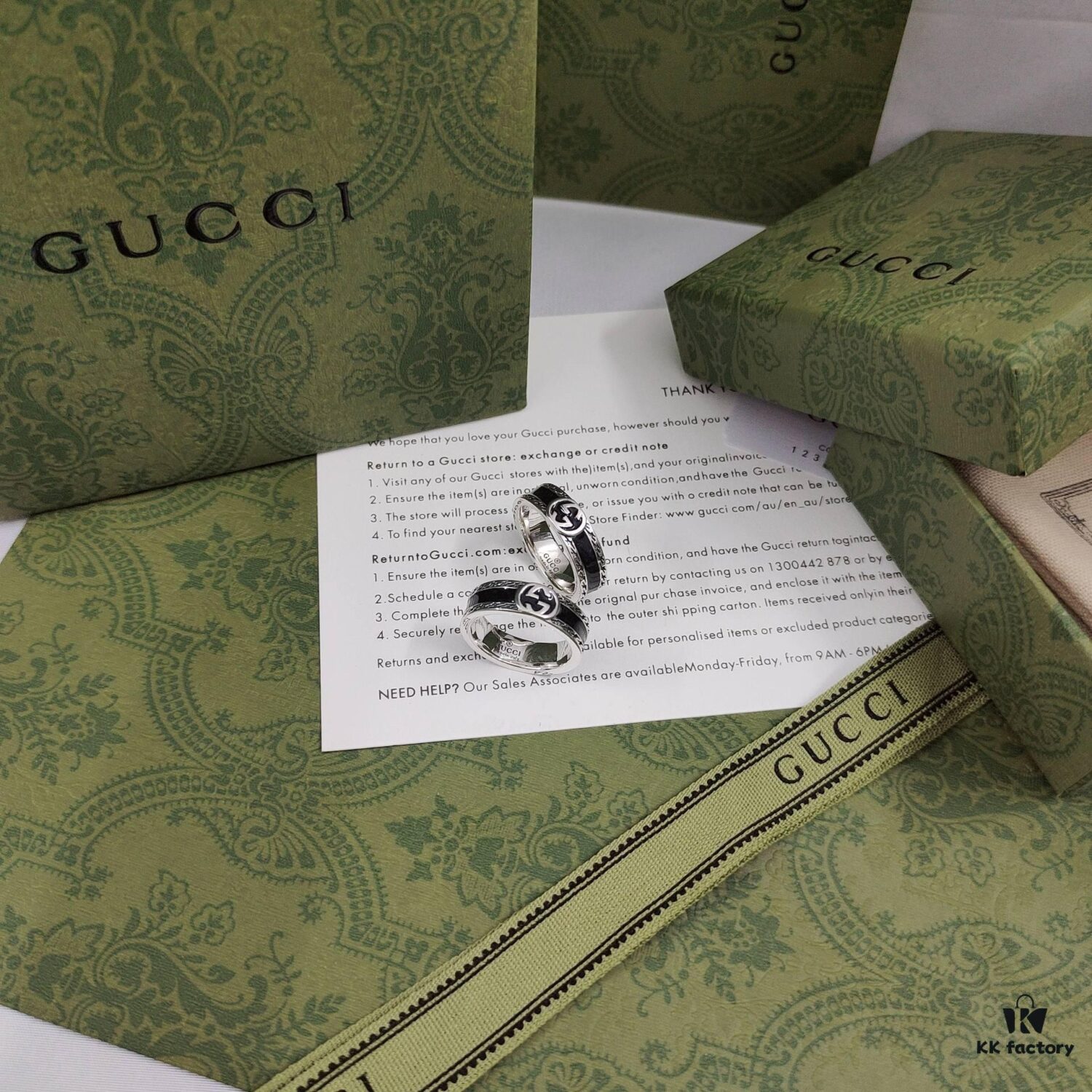 692ff21499f2d84055c8d8f6 Gucci GUCCI New 2022 Enamel Black Ring!! Super Brightening, Love at First Sight