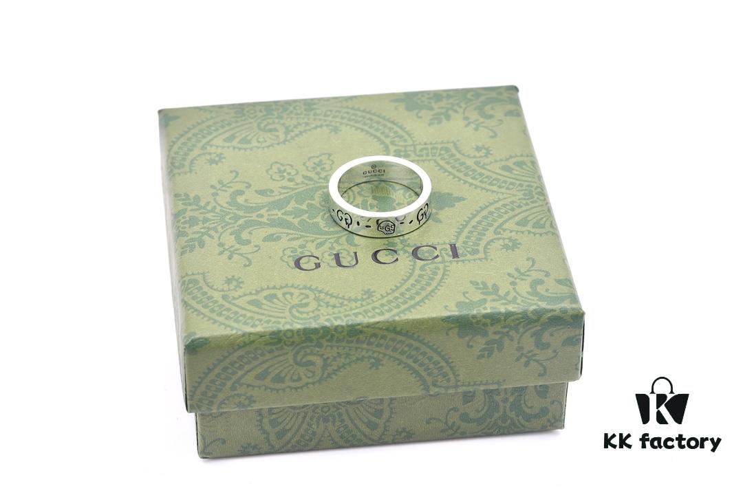 Gucci Ghost Sterling Silver Ring 6mm