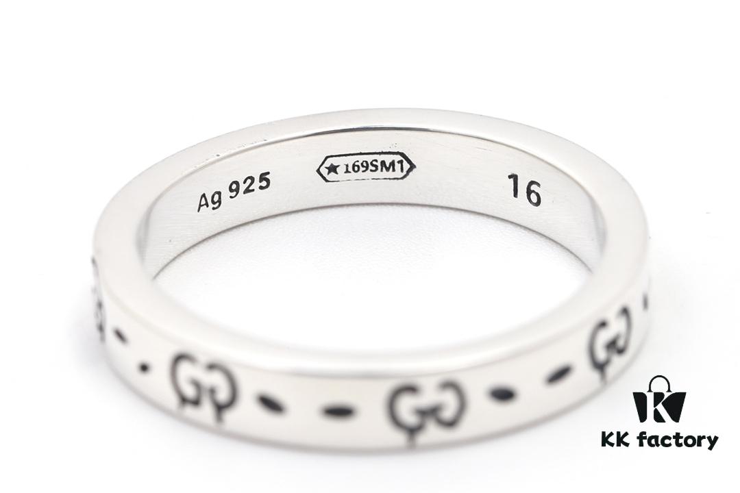 Gucci Ghost Sterling Silver Ring 4mm