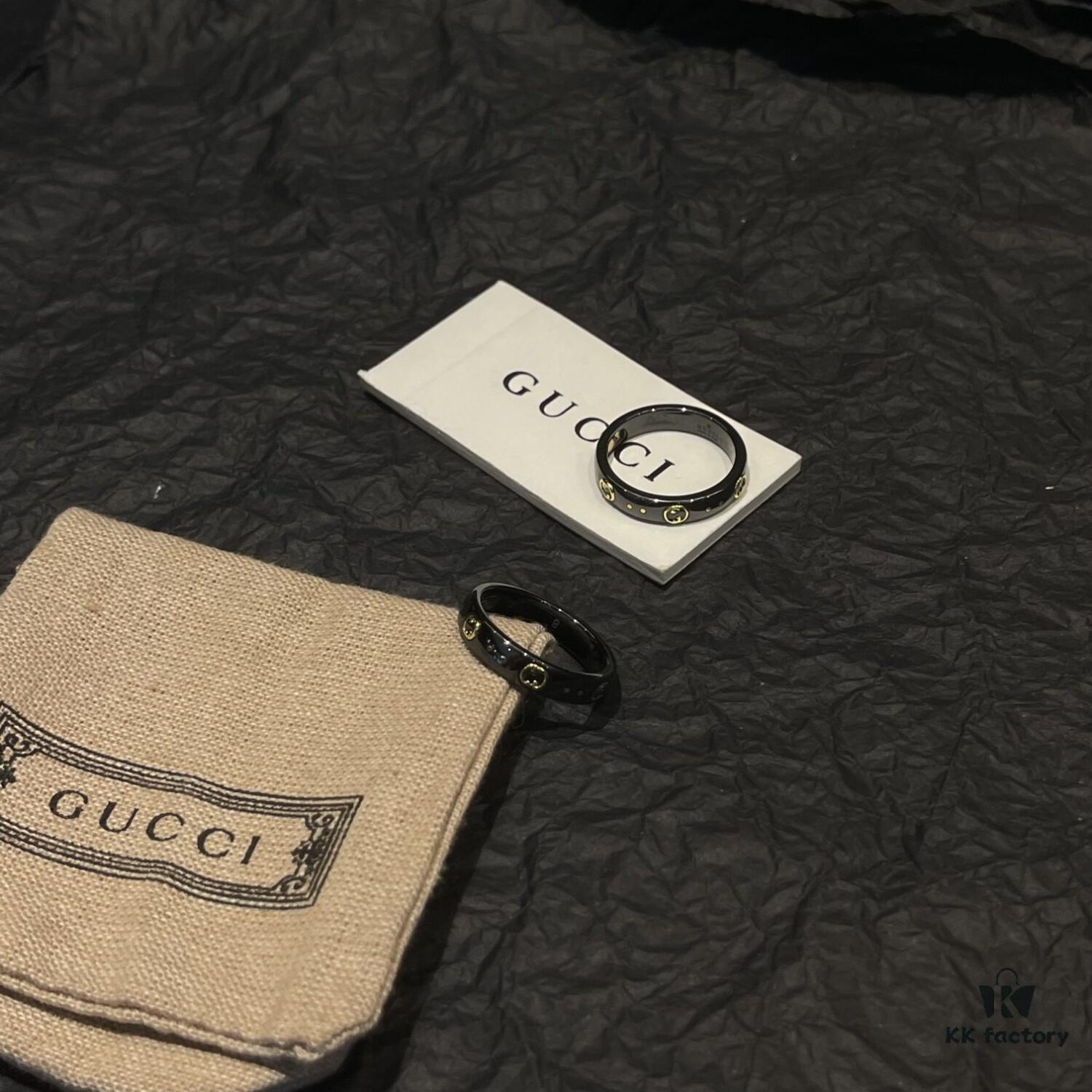 692ff27699f2d84055c8d966 Gucci • Gucci Icon Interlocking Double G Ring, Icon Series, Brand's Signature Pattern, Featuring a Striking Gold Interlocking Double G Logo Creating a Bold Visual Contrast with the White Synthetic Corundum Band