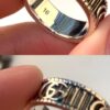 692ff27b99f2d84055c8d96f Gucci 3D Double G Carved Striped Pattern Ring - Popular Unisex Design for Couples and Friends