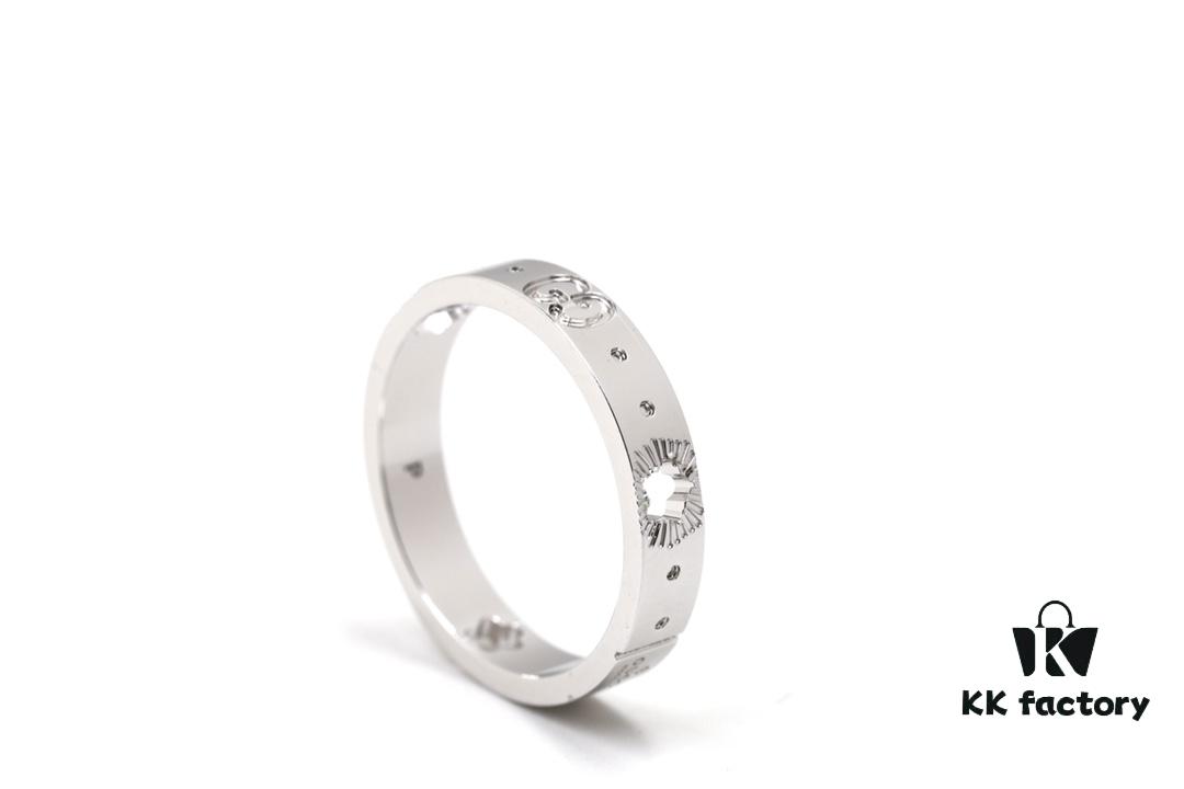 692ff28199f2d84055c8d97c New Arrival: GUCCI Inspired CNC Crafted 925 Sterling Silver White Gold Plated Ring with Openwork Star Design