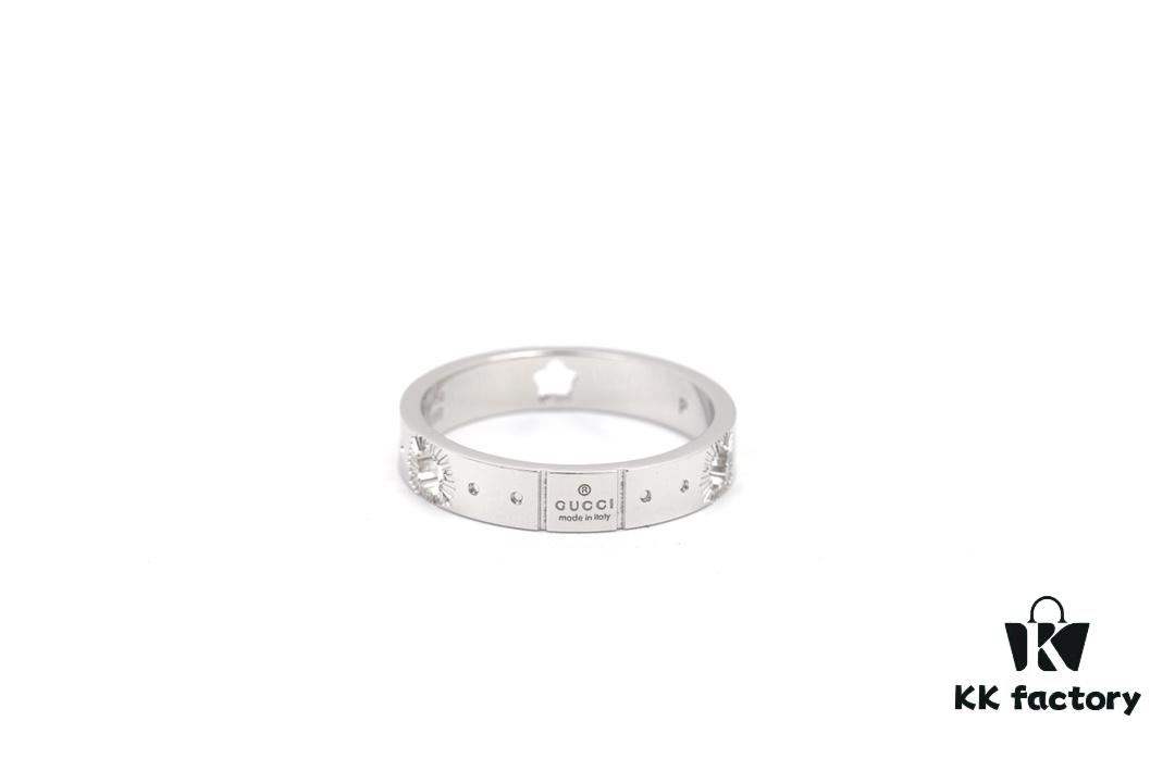 692ff28299f2d84055c8d97f New Arrival: GUCCI Inspired CNC Crafted 925 Sterling Silver White Gold Plated Ring with Openwork Star Design