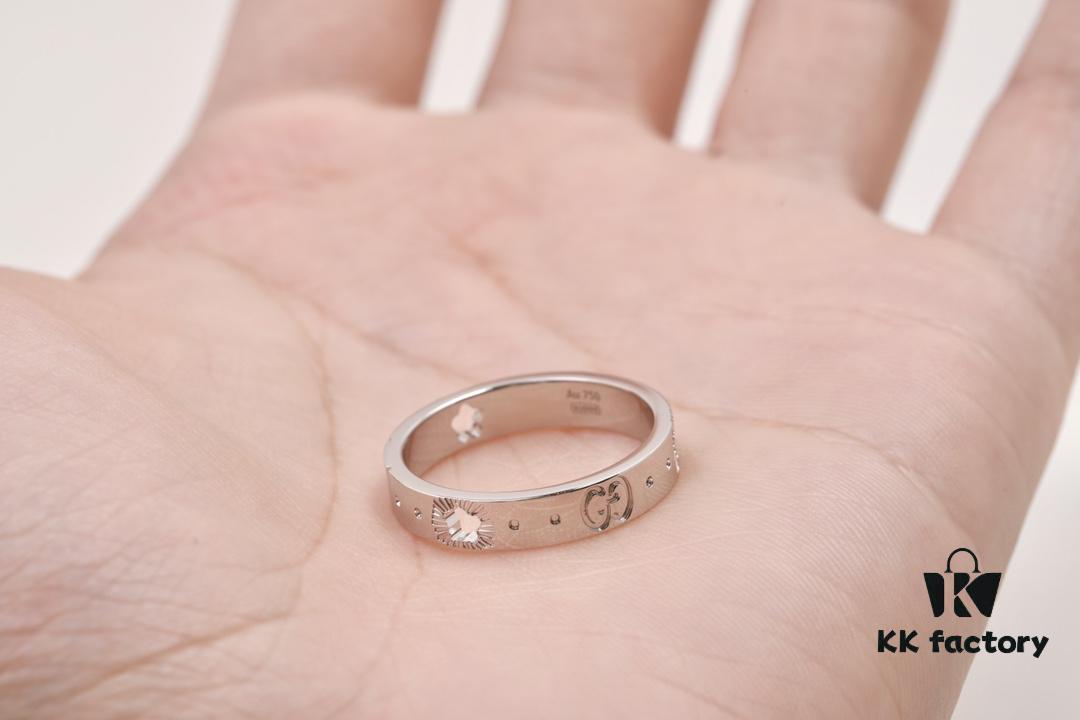 692ff28299f2d84055c8d980 New Arrival: GUCCI Inspired CNC Crafted 925 Sterling Silver White Gold Plated Ring with Openwork Star Design