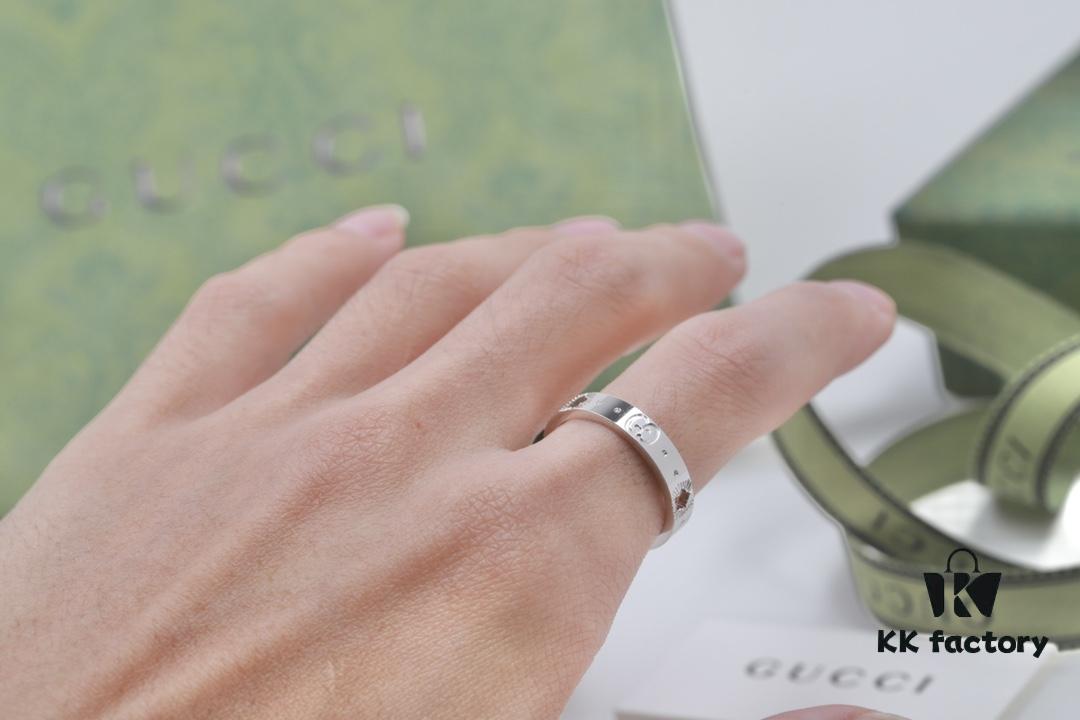 692ff28499f2d84055c8d982 New Arrival: GUCCI Inspired CNC Crafted 925 Sterling Silver White Gold Plated Ring with Openwork Star Design