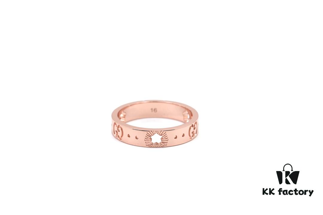692ff28799f2d84055c8d98b New Arrival: CNC Crafted Rose Gold 925 Sterling Silver Ring with Star Pattern and Openwork Details