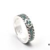 692ff28a99f2d84055c8d998 GUCCI New Arrival Interlocking Double G Ring with Stone Texture in Thin Brown and Gem Green Enamel