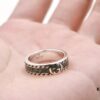 692ff28d99f2d84055c8d99c GUCCI New Arrival Interlocking Double G Ring with Stone Texture in Thin Brown and Gem Green Enamel
