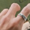 692ff28e99f2d84055c8d99e GUCCI New Arrival Interlocking Double G Ring with Stone Texture in Thin Brown and Gem Green Enamel